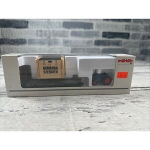 Märklin H0 46843 DB Flat Car w/ Lanz Bulldog Tractor & Shipping Crate NIB